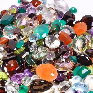 100 Cts Mixed Loose Gemstones Multi Color Stone Mix Shape Stones Faceted Cut Stone Natural Gems Birthstone Jewelry Making  Stone SALE