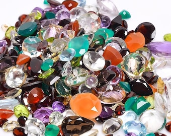 100 Cts Mixed Loose Gemstones Multi Color Stone Mix Shape Stones Faceted Cut Stone Natural Gems Birthstone Jewelry Making  Stone SALE