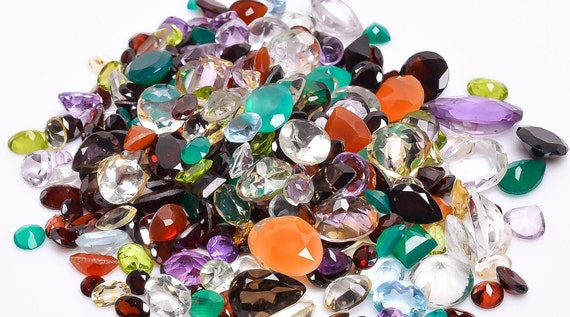 100 Cts Mixed Loose Gemstones Multi Color Stone Mix Shape Stones Faceted  Cut Stone Natural Gems Birthstone Jewelry Making Stone SALE 
