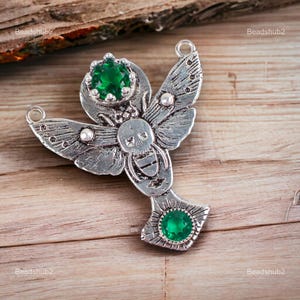 Emerald Pendant For Girls, Round Cut Pendant, Solid 925 Sterling Silver Pendant Jewelry, May Birth Stone Pendant, Antique Pendant