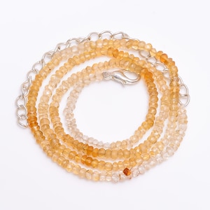 Beautiful Citrine Rondelle Faceted Beads Necklace, Natural Gemstone Beads, AAA Citrine Beads Necklace,Citrine Beads,Faceted Citrine Necklace