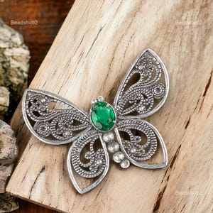 Emerald Wedding Pendant, Oval Stone Pendant, 925 Sterling Silver Birthday Pendant Jewelry, May Birth Stone Pendant, Boho Pendant