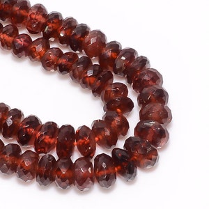 Mozambique Garnet Beads, Garnet Gemstone Beads, Garnet Rondelle Faceted Beads, Natural Garnet Beads Necklace, Garnet Necklace for women Girl