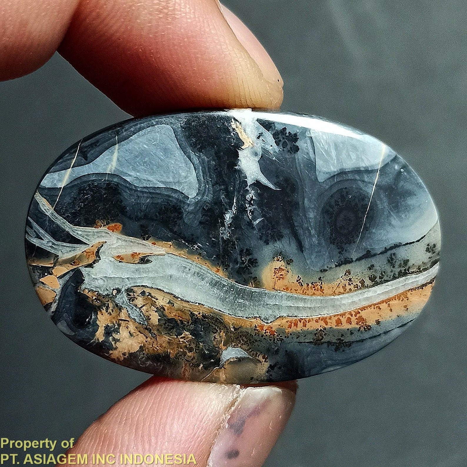 50ct Brown Gray Black Jasper 'Landscape' Picture Agate | Etsy