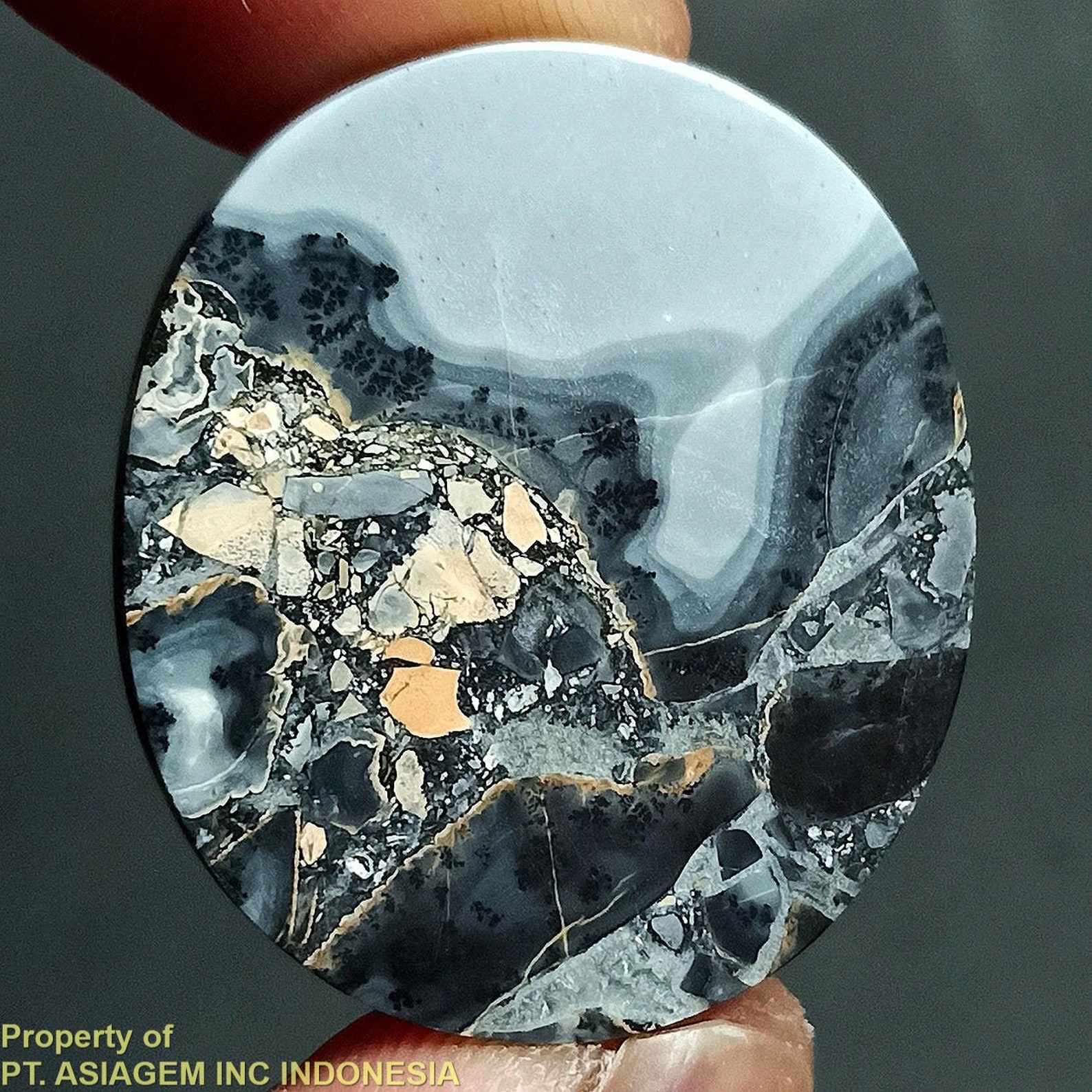 40ct Brown Gray Black Jasper 'Landscape' Picture Agate Etsy
