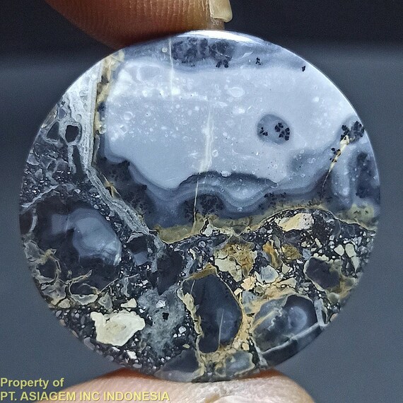 26ct Brown Gray Black Jasper 'Landscape' Picture Agate Etsy