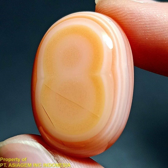 17ct Orange Brown Number 'EIGHT 8' PICTURE AGATE ~100% Natural Untreated~