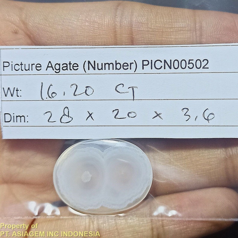 16ct Gray White Number /'EIGHT 8/' PICTURE AGATE ~100/% Natural Untreated~