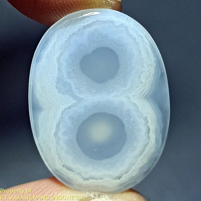 16ct Gray White Number /'EIGHT 8/' PICTURE AGATE ~100/% Natural Untreated~