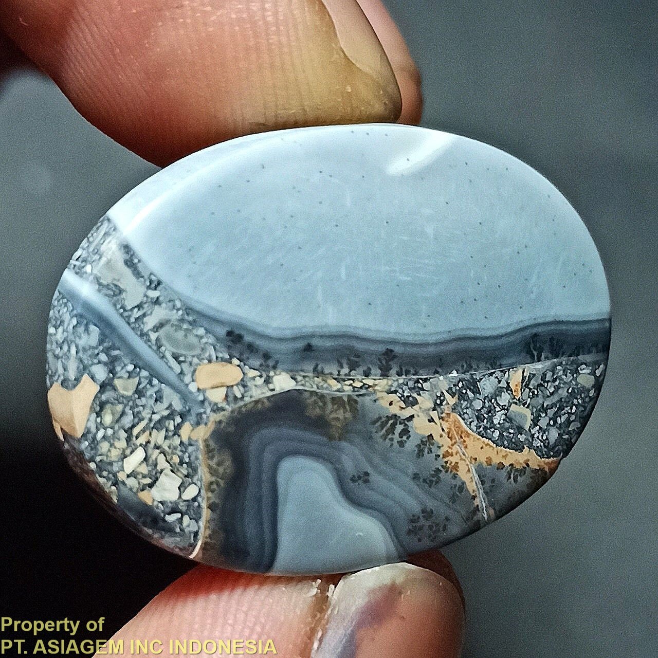 29ct Brown Gray Black Jasper 'Landscape' Picture Agate Etsy