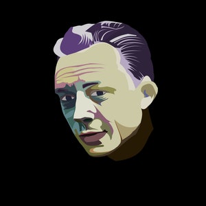 Albert Camus print, art print, original limited edition, gift, memorabilia, decor, poster, wall art
