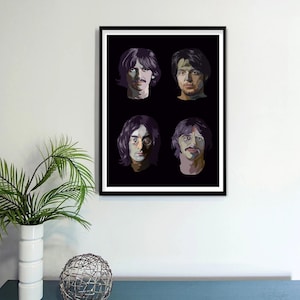 The Beatles, hand illustrated digital print, art print, original limited edition, gift, memorabilia, decor, poster, wall art
