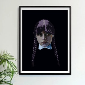 Impression d&#39;art du mercredi Addams, édition limitée originale, cadeau, souvenirs, décoration, affiche, art mural