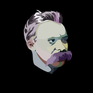 Friedrich Nietzsche portrait print, art print, original limited edition, gift, memorabilia, decor, poster, wall art