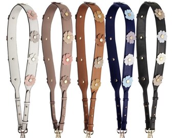 4.5cm Width 110cm Long Genuine Leather Embroidery Crystal Purse Strap Crossbody Strap Bag Pochette Handle Replacement Shoulder Handbag Chain