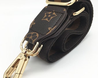 3.8cm Width Adjustable 85-135cm Length Purse Strap Belt With Leather, New Classic Webbing Shoulder Handbag Handle Chain, Crossbody Bag Strap