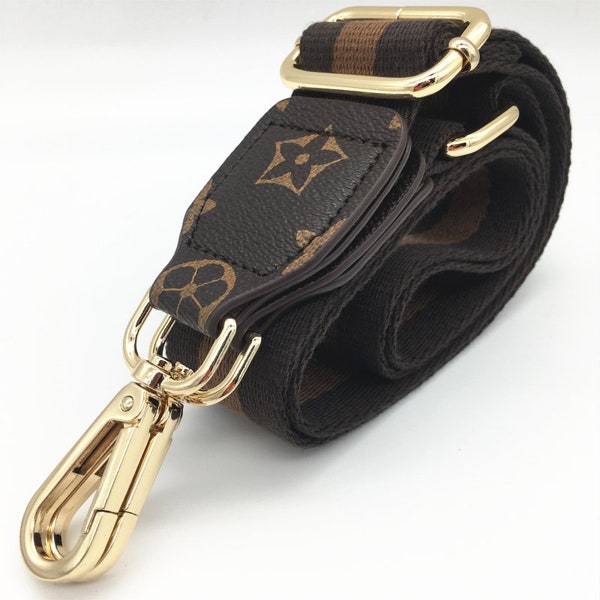3.8cm Width Adjustable 85-135cm Length Purse Strap Belt With Leather, New Classic Webbing Shoulder Handbag Handle Chain, Crossbody Bag Strap