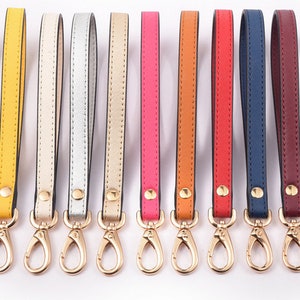 Replacement Genuine Leather Wrist Strap Purse Chain, Golden Clasp ...