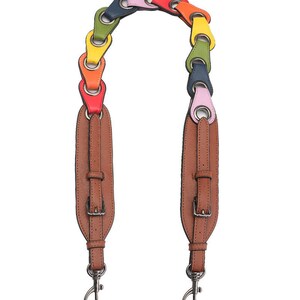 Colorful High Quality Leather Adjustable 102-110cm Purse Strap, Crossbody Strap, Bag Pochette Handle, New Replacement Shoulder Handbag Chain