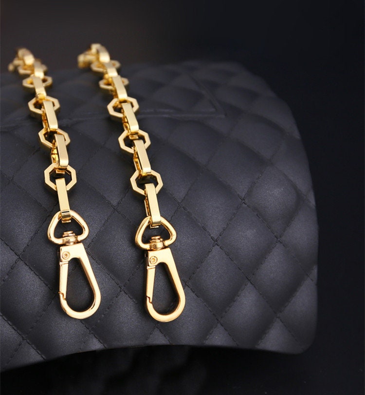 clear purse with gold chain