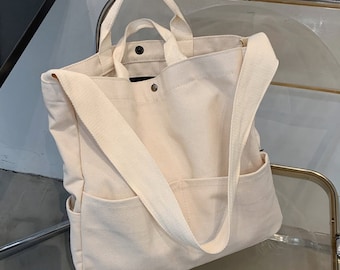 Large Capacity Crossbody Bag, Fashion Shoulder Strap Bag, Eco Tote Bag, Oversized Canvas Bag, Basic Everyday Huge Bag, Casual Daily Handbag