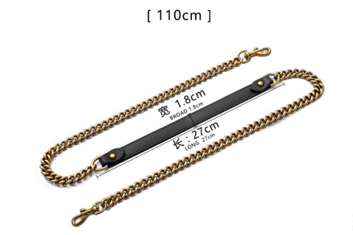 110CM Length Genuine Leather Bag Chain Metal Crossbody Bag Etsy