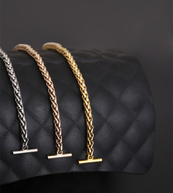 6mm High Quality 18K Gold Copper Purse Chain Strap, Bag Handle Chain,  Crossbody Handbag Strap, Chain Strap With Clasps, Shoulder Strap Chain 