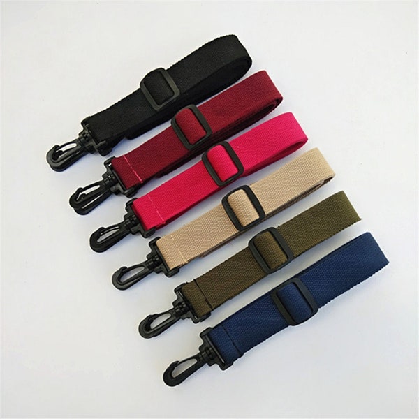 1 Pcs 4CM Width, Adjustable 120cm Long Purse Strap Belt with Black Clasps, Cotton Webbing Shoulder Handbag Handle Chain, Crossbody Bag Strap