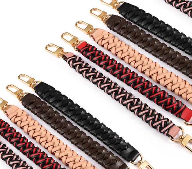 8 inch BRAIDED Leather Handles - pair