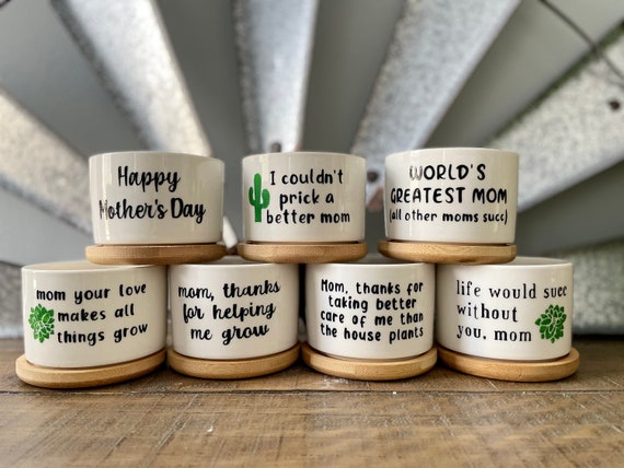 Mother's Day Succulent Planter, Cute Plant Pots, Mother Day Flower Pot