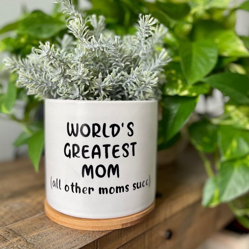 Mother's Day Planters 5 Inch Cute Plant Pots Funny Etsy