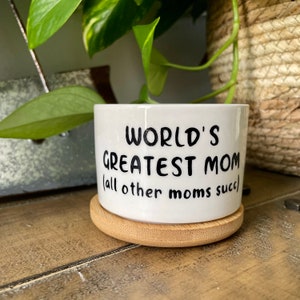 Mother's Day Succulent Planter, Cute Plant Pots, Mother Day Flower Pot image 3