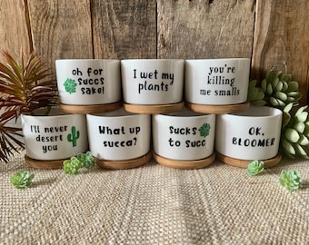 Succulent Planters - Cute plant pots, Small flower pots, Funny unique succulent pots