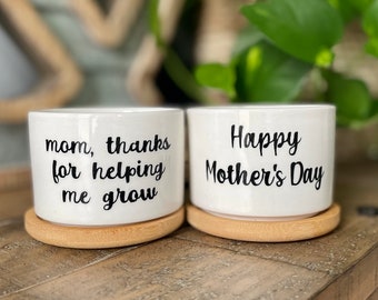 READY TO SHIP-Mother's Day Succulent Planter, Cute Plant Pots, Mother Day Flower Pot