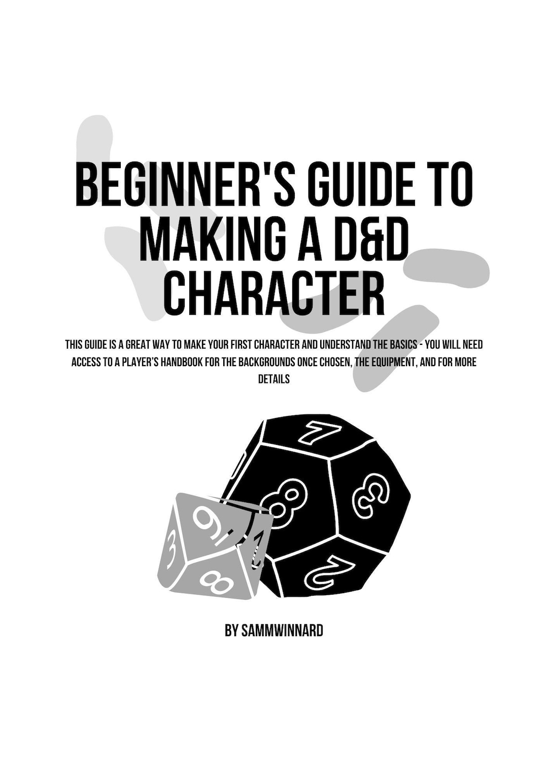 D&amp;D Character Creation for Beginners - Etsy