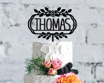 Cake Topper Mr and Mrs in wood or acrylic / Customizable lettering with pattern / Wedding / Cake decoration / Mr & Mrs / Birthday