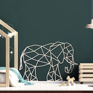 Wooden elephant A / Wall decoration / Child and baby room