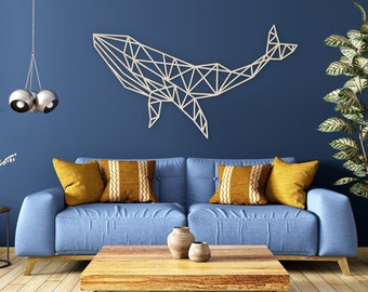 Houten walvis A / Wanddecoratie / Kinder- en babykamer