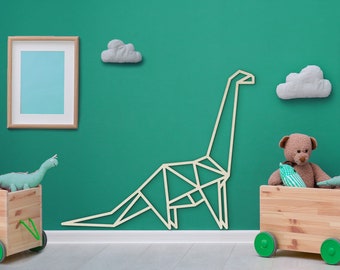 Wooden brachiosaurus / Wall decoration / Children's and baby room / Diplodocus & Dinosaur