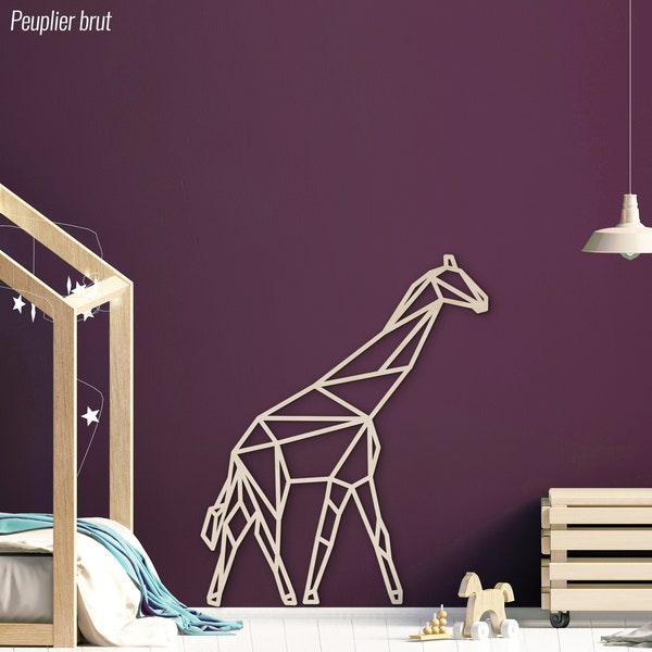 Girafe en bois / Décoration murale / Chambre enfant et bébé