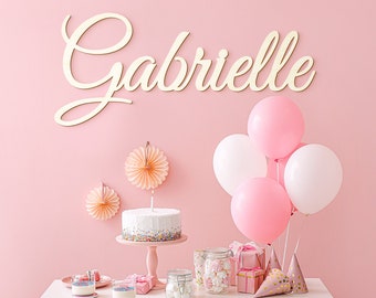 Wooden first name / Size L / 10 wood finishes / 12 typographies / Baby & child room decoration / Birthday / Wedding