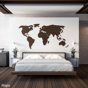 Wooden world map / Model A / Wall decoration / Living room / Office / Children's room / Wooden world map