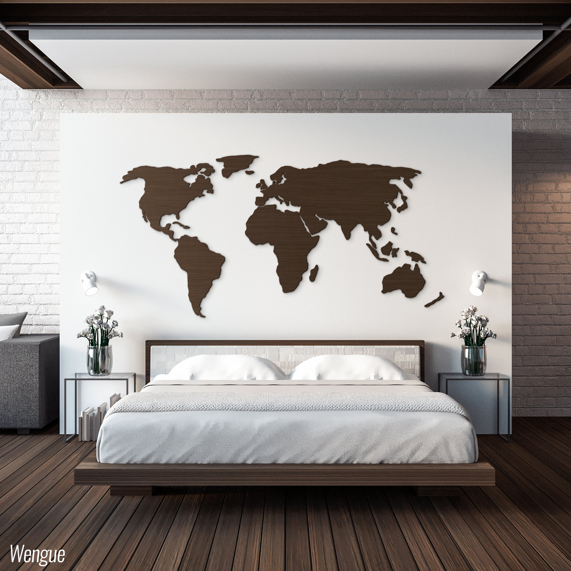 Carte Du Monde en Bois/Modèle A Décoration Murale Salon Bureau Chambre Enfant Mappemonde Bois