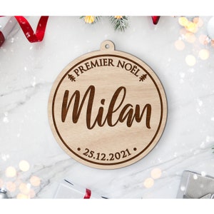 Customizable Wooden Christmas Ball / Christmas First #5