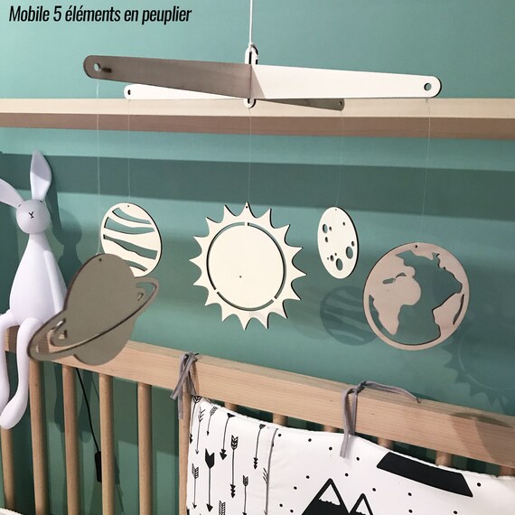 Mobile En Bois Planetes Decoration Chambre Enfant Bebe Etsy