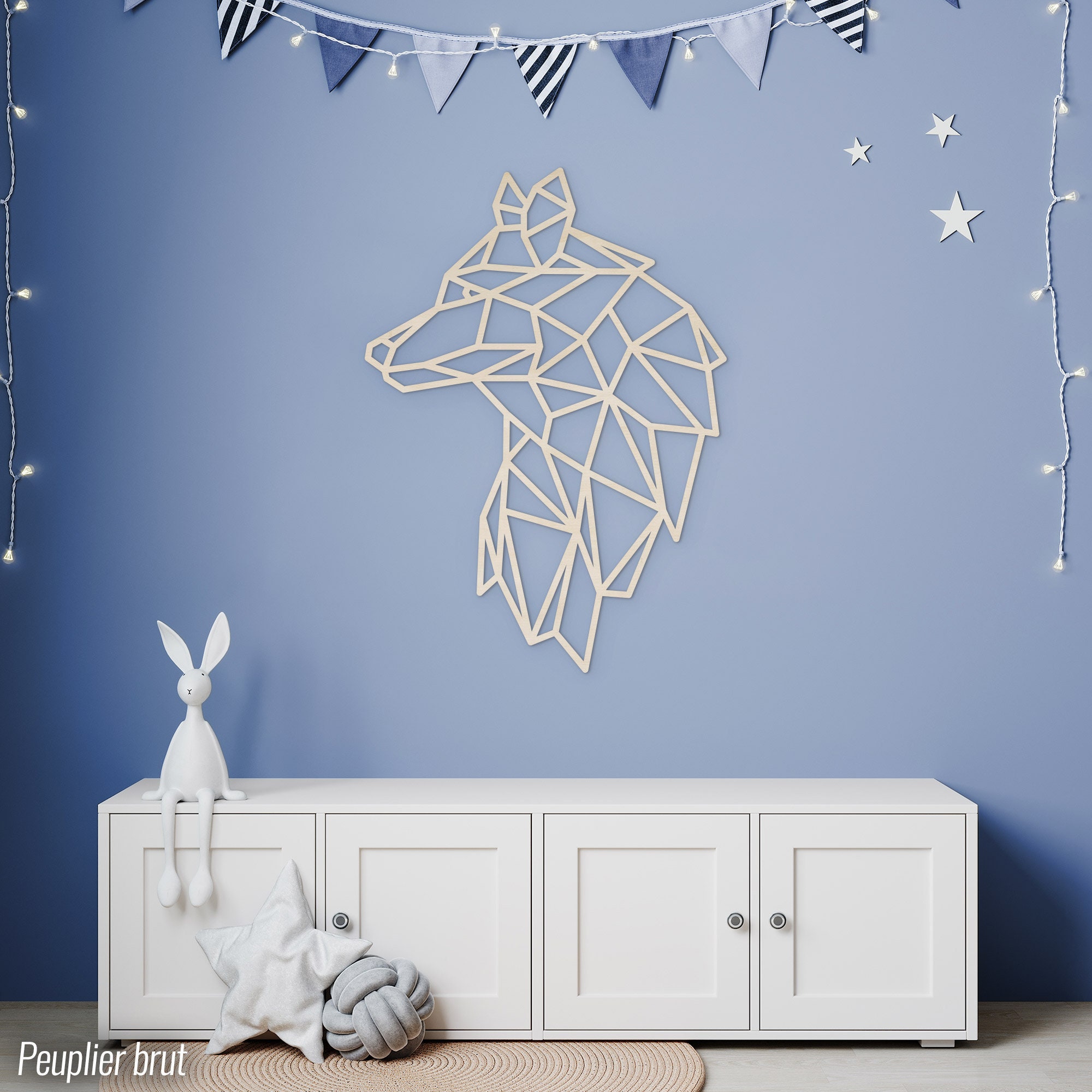 Loup en Bois/Décoration Murale Chambre Enfant et Bébé