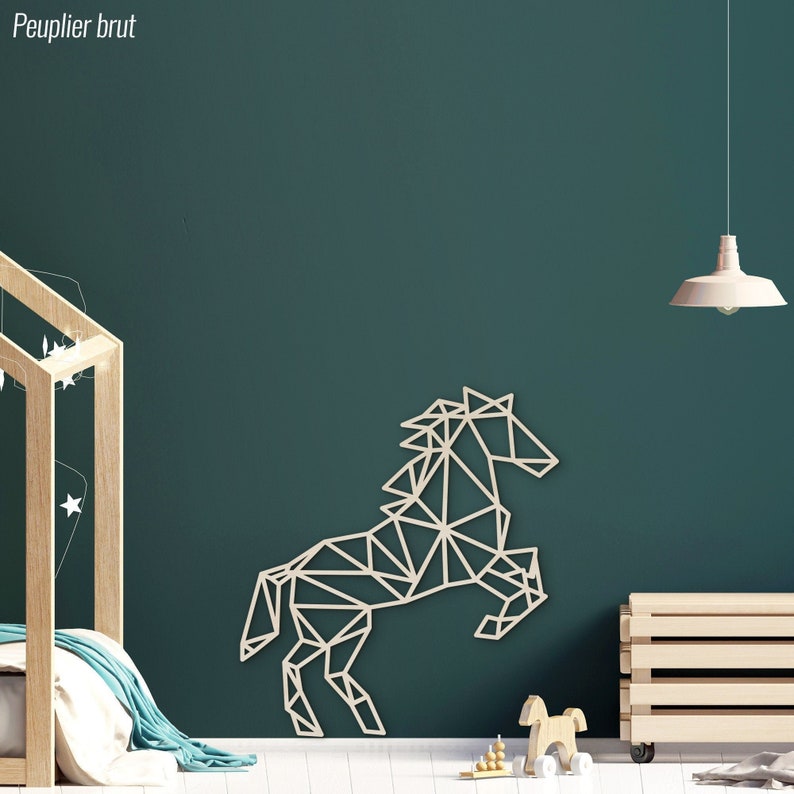 Décoration murale Cheval en bois - Créatrice ETSY : RonWoodiy