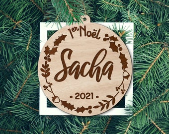 Customizable Wooden Christmas Ball / First Christmas #2