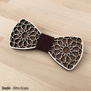 EYES wooden bow tie / 15 fabric patterns / 7 wood finishes