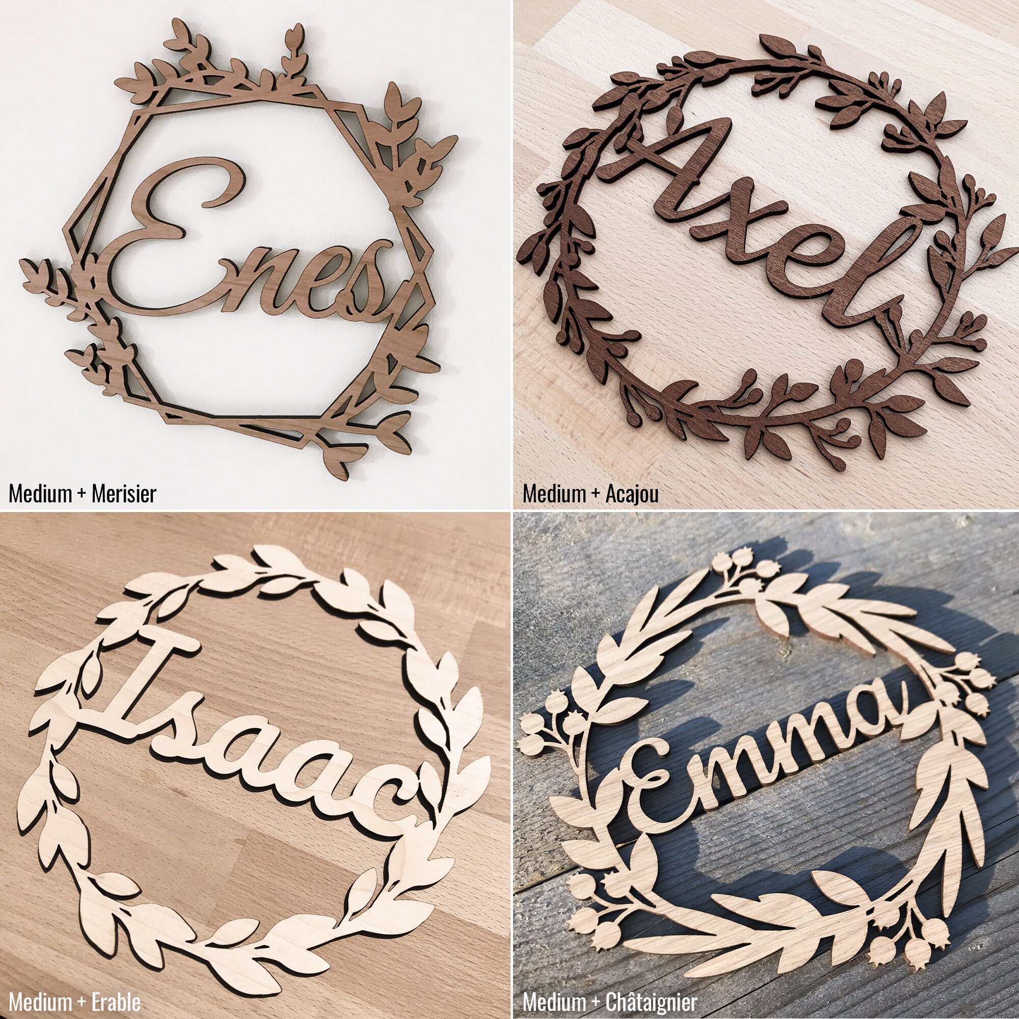 Corona de madera F / Decoración personalizada / corona floral | Etsy